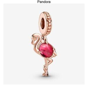 Pandora Orange Murano Glass Flamingo Charm